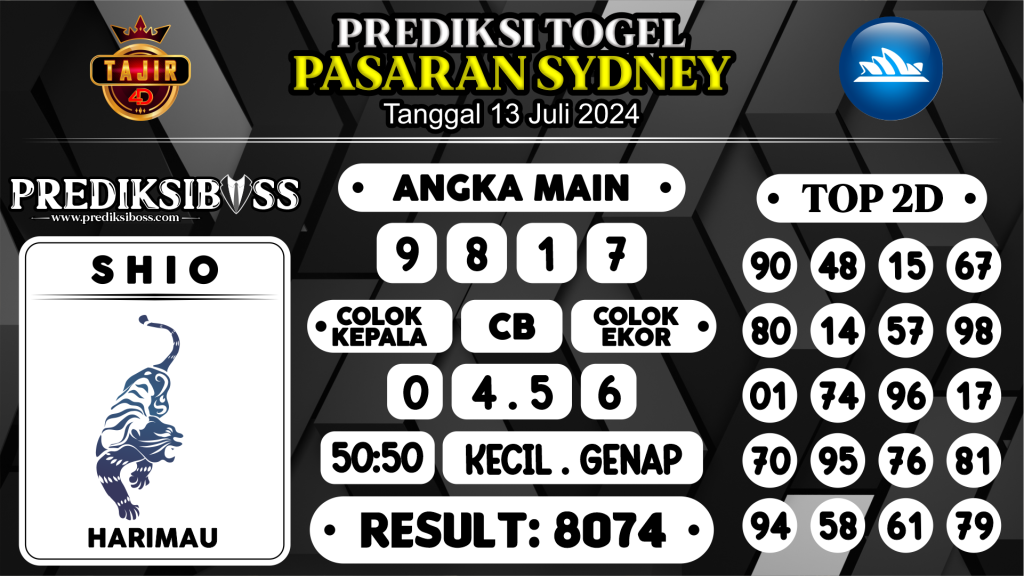 https://prediksibossjauh.com/prediksi-boss-togel-sidney-sabtu-13-juli-2024/